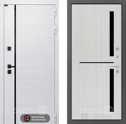 Входная металлическая Дверь Лабиринт (LABIRINT) Royal 02 Сандал белый в Троицк