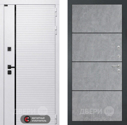 Входная металлическая Дверь Лабиринт (LABIRINT) Royal 25 Бетон светлый в Троицк