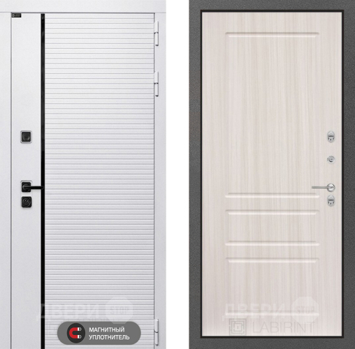 Входная металлическая Дверь Лабиринт (LABIRINT) Royal 03 Сандал белый в Троицк