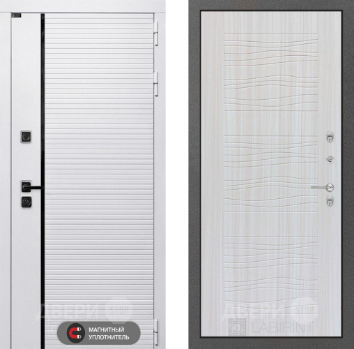 Входная металлическая Дверь Лабиринт (LABIRINT) Royal 06 Сандал белый в Троицк