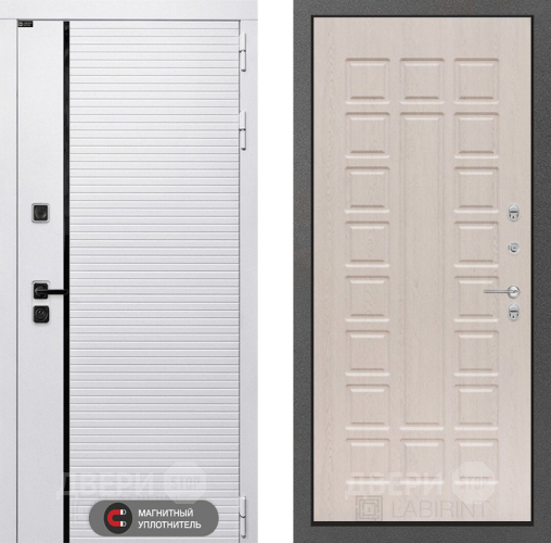 Входная металлическая Дверь Лабиринт (LABIRINT) Royal 04 Беленый дуб в Троицк