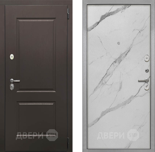 Входная металлическая Дверь Интекрон (INTECRON) Кампо Гладкая Мрамор натуральный арктик в Троицк