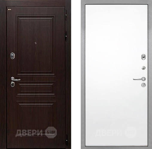 Входная металлическая Дверь Интекрон (INTECRON) Брайтон Тиковое Дерево Гладкая Силк Сноу в Троицк