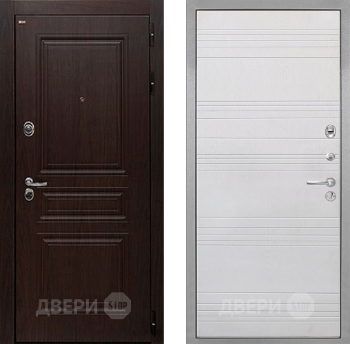 Входная металлическая Дверь Интекрон (INTECRON) Брайтон Тиковое Дерево ФЛ-316 Белый ясень в Троицк