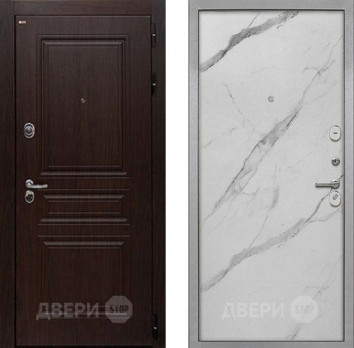 Входная металлическая Дверь Интекрон (INTECRON) Брайтон Тиковое Дерево Гладкая Мрамор натуральный арктик в Троицк