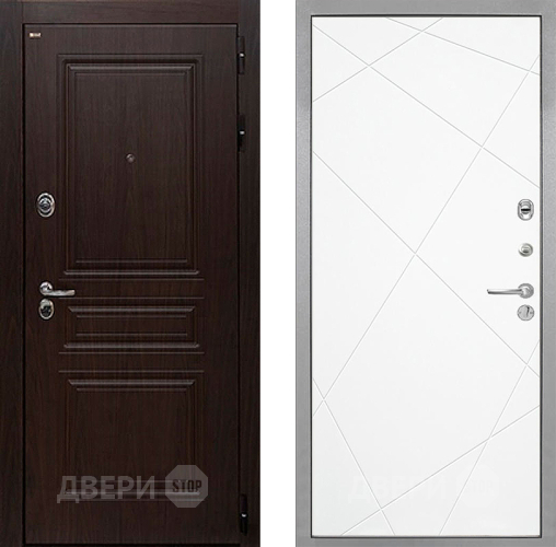 Входная металлическая Дверь Интекрон (INTECRON) Брайтон Тиковое Дерево Лучи-М Софт милк в Троицк