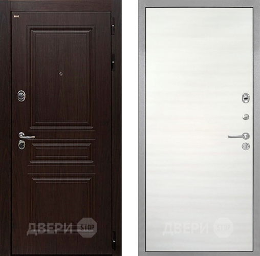 Входная металлическая Дверь Интекрон (INTECRON) Брайтон Тиковое Дерево Гладкая Дуб сильвер поперечный в Троицк