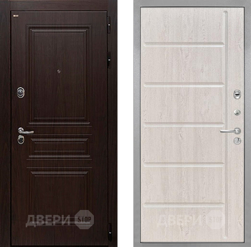 Входная металлическая Дверь Интекрон (INTECRON) Брайтон Тиковое Дерево ФЛ-102 Сосна белая в Троицк
