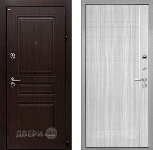 Входная металлическая Дверь Интекрон (INTECRON) Брайтон Тиковое Дерево В-07 с молдингом Сандал белый в Троицк