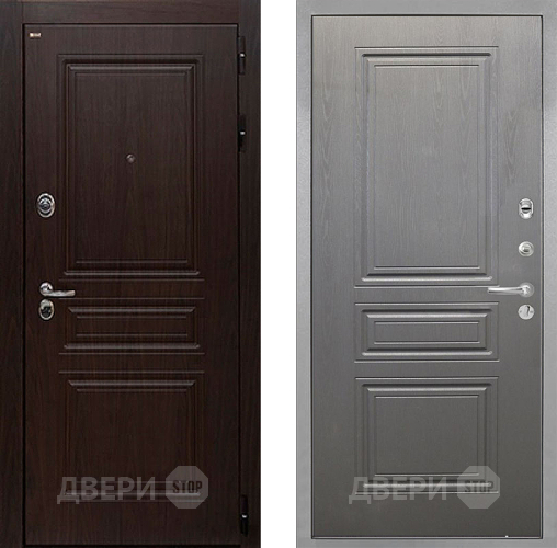 Входная металлическая Дверь Интекрон (INTECRON) Брайтон Тиковое Дерево ФЛ-243 Графит вуд дуб в Троицк