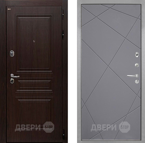 Входная металлическая Дверь Интекрон (INTECRON) Брайтон Тиковое Дерево Лучи-М Графит софт в Троицк