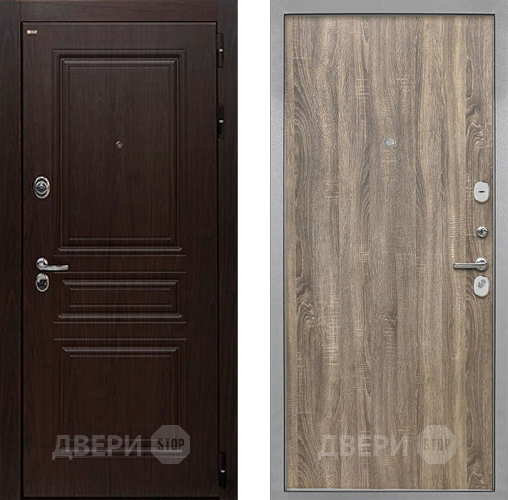 Входная металлическая Дверь Интекрон (INTECRON) Брайтон Тиковое Дерево Гладкая Дуб турин в Троицк