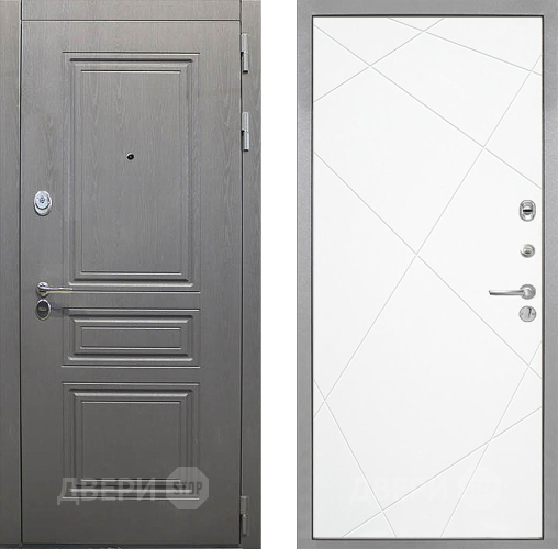 Входная металлическая Дверь Интекрон (INTECRON) Брайтон Графит Лучи-М Софт милк в Троицк