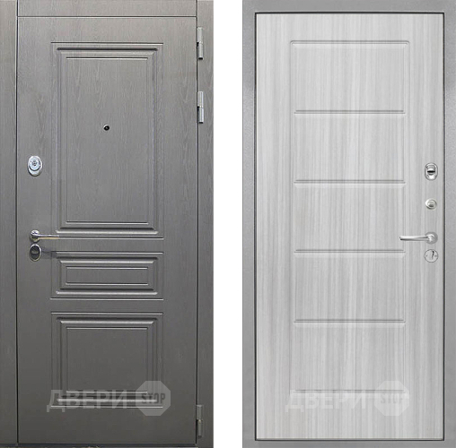 Входная металлическая Дверь Интекрон (INTECRON) Брайтон Графит ФЛ-39 Сандал белый в Троицк