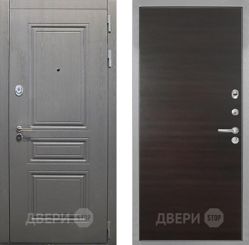 Входная металлическая Дверь Интекрон (INTECRON) Брайтон Графит Гладкая Эковенге поперечный в Троицк