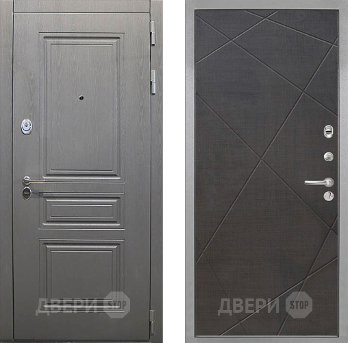 Входная металлическая Дверь Интекрон (INTECRON) Брайтон Графит Лучи-М Венге распил кофе в Троицк