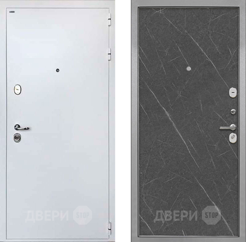 Входная металлическая Дверь Интекрон (INTECRON) Колизей White Гладкая Гранит лава оникс в Троицк
