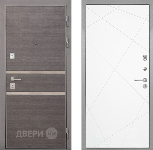 Входная металлическая Дверь Интекрон (INTECRON) Неаполь Лучи-М Софт милк в Троицк