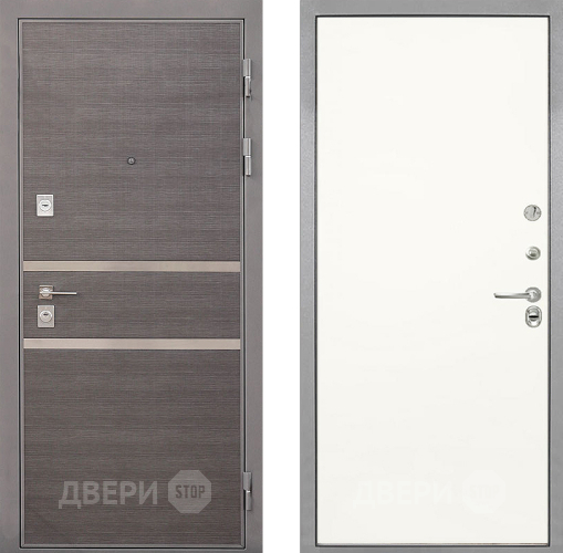 Входная металлическая Дверь Интекрон (INTECRON) Неаполь Гладкая Слоновая кость в Троицк