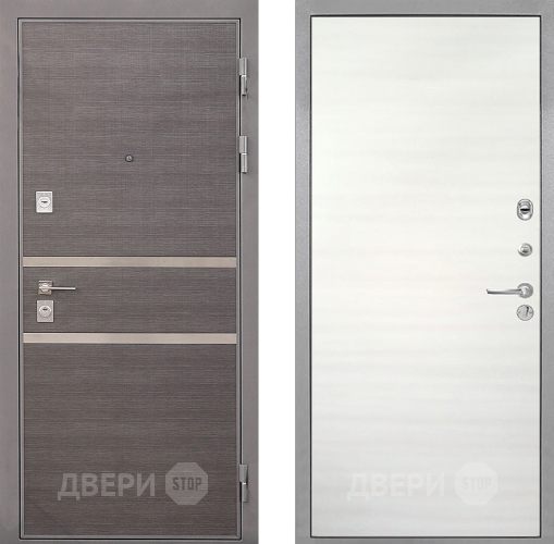 Дверь Интекрон (INTECRON) Неаполь Гладкая Дуб сильвер поперечный в Троицк