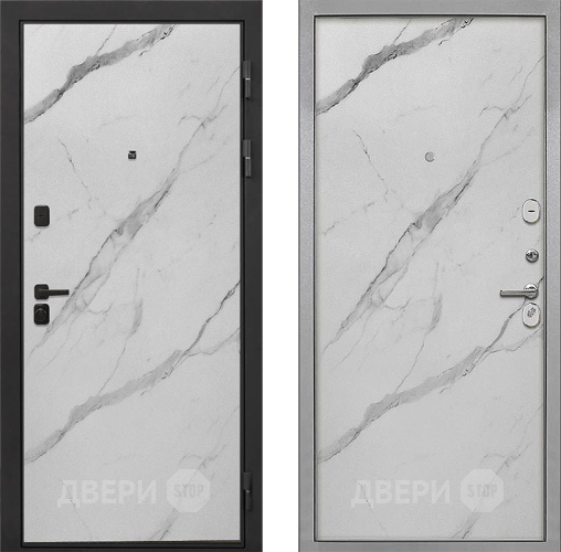 Входная металлическая Дверь Интекрон (INTECRON) Профит Black Мрамор Арктик Гладкая Мрамор натуральный арктик в Троицк