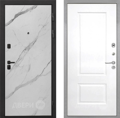 Входная металлическая Дверь Интекрон (INTECRON) Профит Black Мрамор Арктик Альба Роял Вуд белый в Троицк