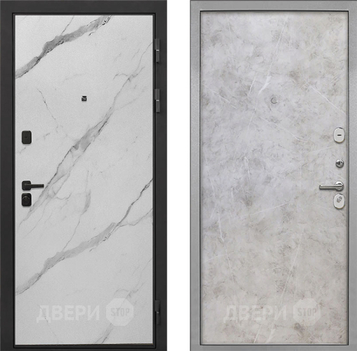 Входная металлическая Дверь Интекрон (INTECRON) Профит Black Мрамор Арктик Гладкая Мрамор светлый в Троицк