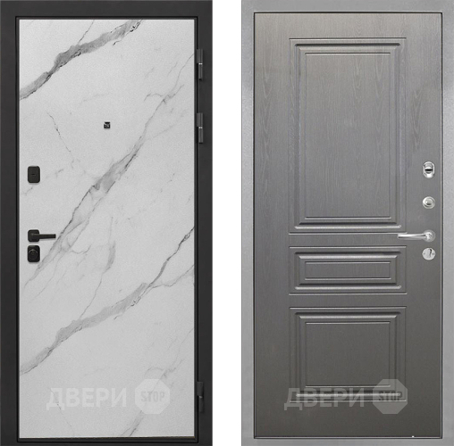 Входная металлическая Дверь Интекрон (INTECRON) Профит Black Мрамор Арктик ФЛ-243 Графит вуд дуб в Троицк