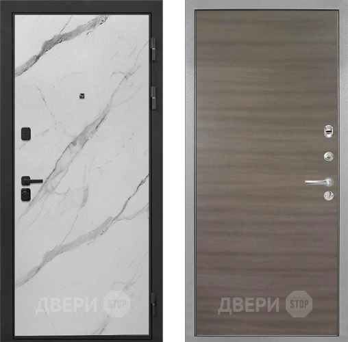 Входная металлическая Дверь Интекрон (INTECRON) Профит Black Мрамор Арктик Гладкая Дуб тоскано поперечный в Троицк