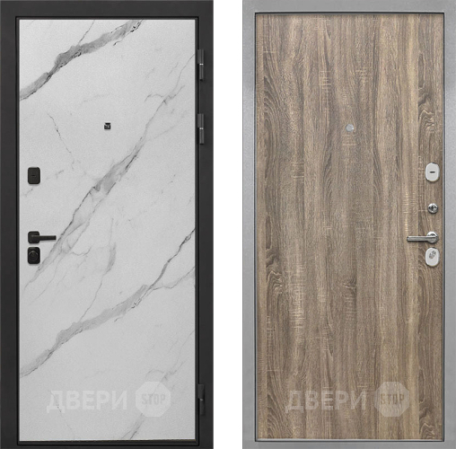 Входная металлическая Дверь Интекрон (INTECRON) Профит Black Мрамор Арктик Гладкая Дуб турин в Троицк