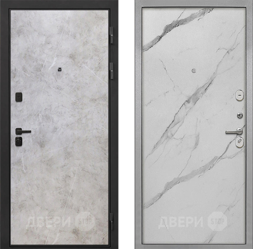 Входная металлическая Дверь Интекрон (INTECRON) Профит Black Мрамор Светлый Гладкая Мрамор натуральный арктик в Троицк