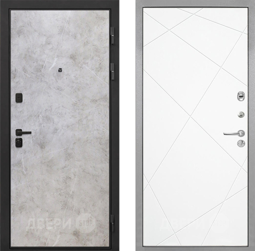 Входная металлическая Дверь Интекрон (INTECRON) Профит Black Мрамор Светлый Лучи-М Софт милк в Троицк