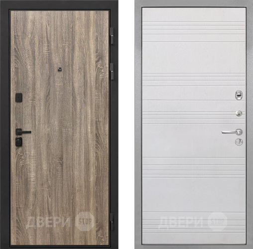 Входная металлическая Дверь Интекрон (INTECRON) Профит Black Дуб Турин ФЛ-316 Белый ясень в Троицк