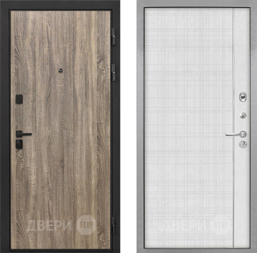 Входная металлическая Дверь Интекрон (INTECRON) Профит Black Дуб Турин В-07 с молдингом Лофт белый в Троицк