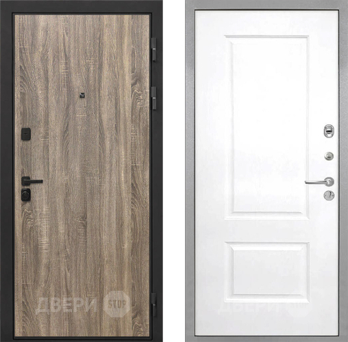 Входная металлическая Дверь Интекрон (INTECRON) Профит Black Дуб Турин Альба Роял Вуд белый в Троицк