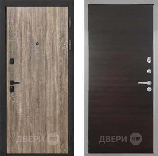 Входная металлическая Дверь Интекрон (INTECRON) Профит Black Дуб Турин Гладкая Эковенге поперечный в Троицк