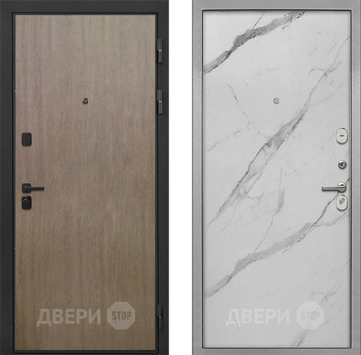 Входная металлическая Дверь Интекрон (INTECRON) Профит Black Венге Коричневый Гладкая Мрамор натуральный арктик в Троицк