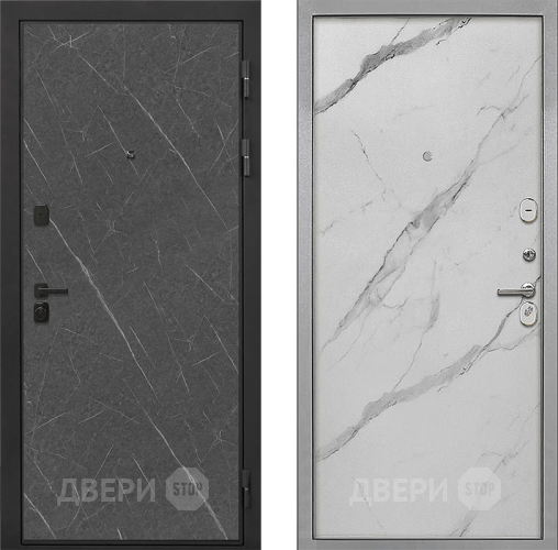 Входная металлическая Дверь Интекрон (INTECRON) Профит Black Гранит Лава Оникс Гладкая Мрамор натуральный арктик в Троицк