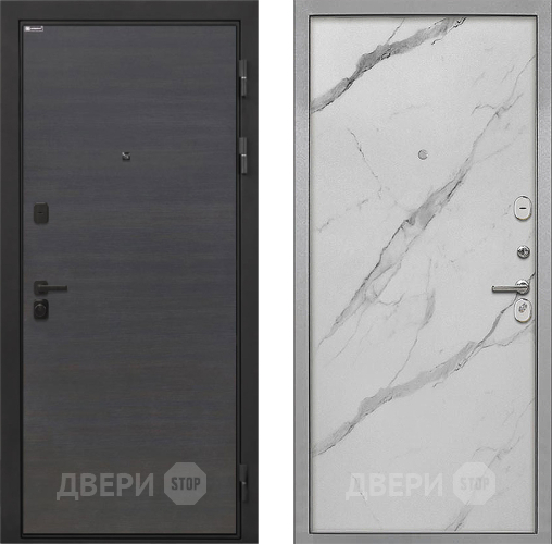 Входная металлическая Дверь Интекрон (INTECRON) Профит Black Эковенге Гладкая Мрамор натуральный арктик в Троицк