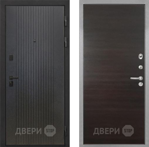 Входная металлическая Дверь Интекрон (INTECRON) Профит Black ФЛ-295 Гладкая Эковенге поперечный в Троицк