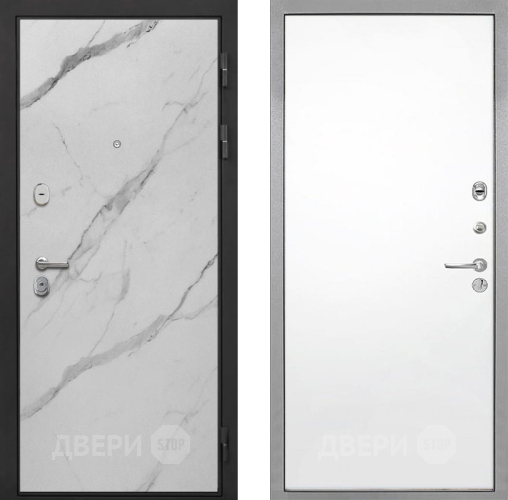 Входная металлическая Дверь Интекрон (INTECRON) Гектор Мрамор Арктик Гладкая Силк Сноу в Троицк
