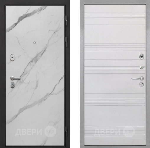 Входная металлическая Дверь Интекрон (INTECRON) Гектор Мрамор Арктик ФЛ-316 Белый ясень в Троицк