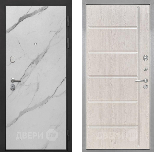 Входная металлическая Дверь Интекрон (INTECRON) Гектор Мрамор Арктик ФЛ-102 Сосна белая в Троицк