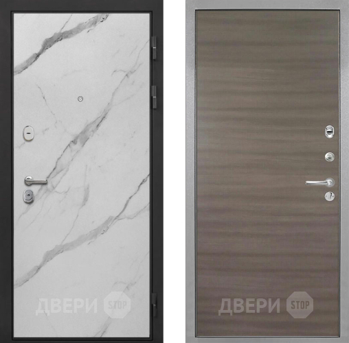 Входная металлическая Дверь Интекрон (INTECRON) Гектор Мрамор Арктик Гладкая Дуб тоскано поперечный в Троицк