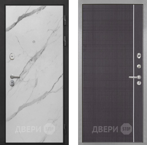 Входная металлическая Дверь Интекрон (INTECRON) Гектор Мрамор Арктик В-07 с молдингом Венге в Троицк