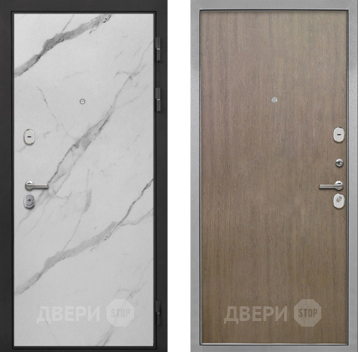Входная металлическая Дверь Интекрон (INTECRON) Гектор Мрамор Арктик Гладкая шпон Венге коричневый в Троицк