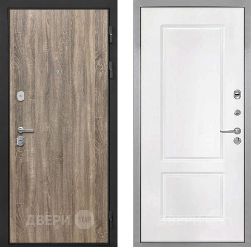 Входная металлическая Дверь Интекрон (INTECRON) Гектор Дуб Турин КВ-2 Белый матовый в Троицк