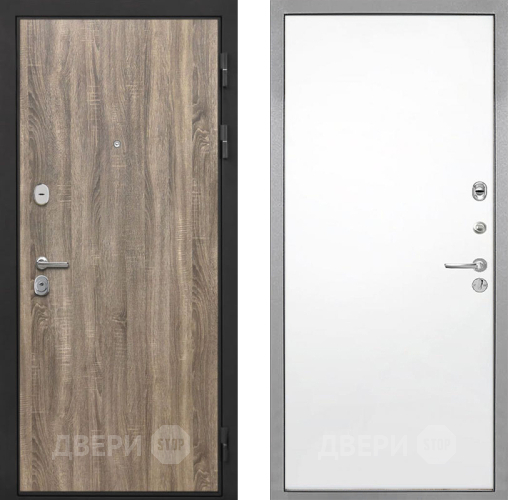 Входная металлическая Дверь Интекрон (INTECRON) Гектор Дуб Турин Гладкая Силк Сноу в Троицк