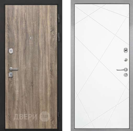 Входная металлическая Дверь Интекрон (INTECRON) Гектор Дуб Турин Лучи-М Софт милк в Троицк