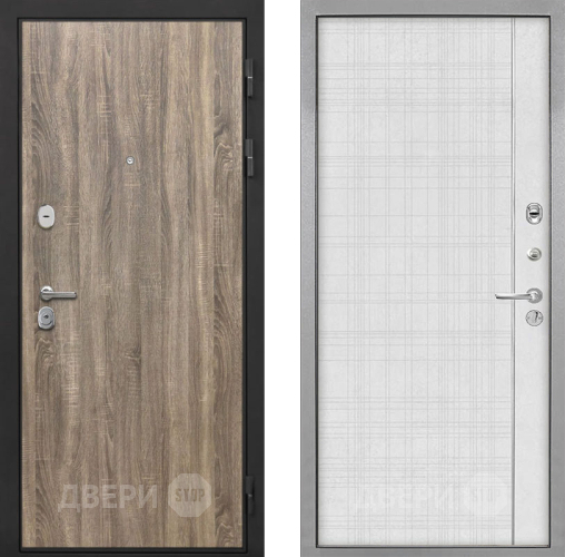 Входная металлическая Дверь Интекрон (INTECRON) Гектор Дуб Турин В-07 с молдингом Лофт белый в Троицк